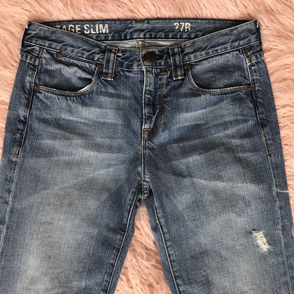 J Crew Vintage Slim Fit Skinny Distressed Jeans - Picture 3 of 8